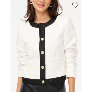 J.Crew Womens $218 Tweed Lady Jacket in Ivory Size 12 BS934
